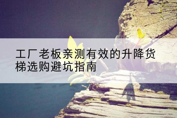 宁阳升降货梯怎么选-工厂老板亲测有效的升降货梯选购避坑指南