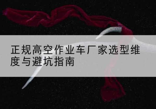 宁阳高空作业车厂家-正规选型维度与避坑指南
